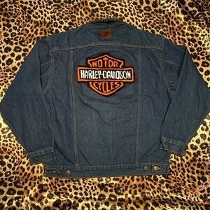 Vintage Marlboro Country Store Harley-Davidson Motorcycle’s Tufted Denim Jacket
